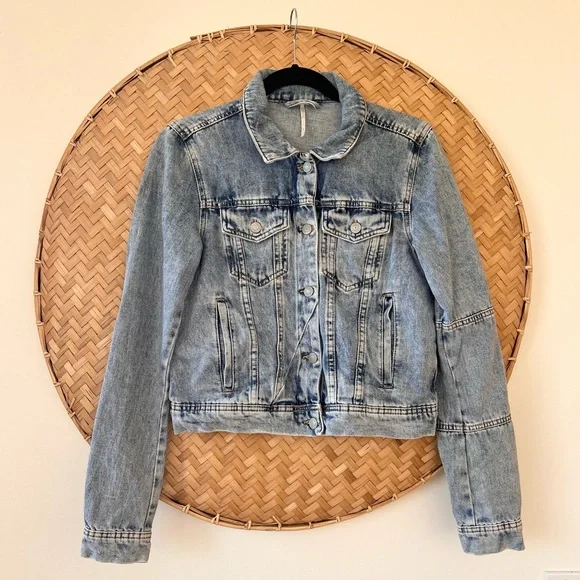WOMEN’S RUMORS FREE PEOPLE DENIM JACKET COASTAL COWGIRL FESTIVAL‎ BOHO EUC - Picture 9 of 16